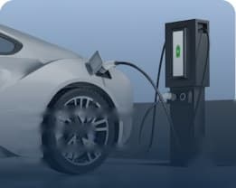 Electric car charging from a wall-mounted home charger